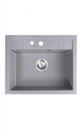 Set chiuveta Ferro granit gri , 1 cuva 580x480 cu baterie flexibila Gri ER-A208G [1]