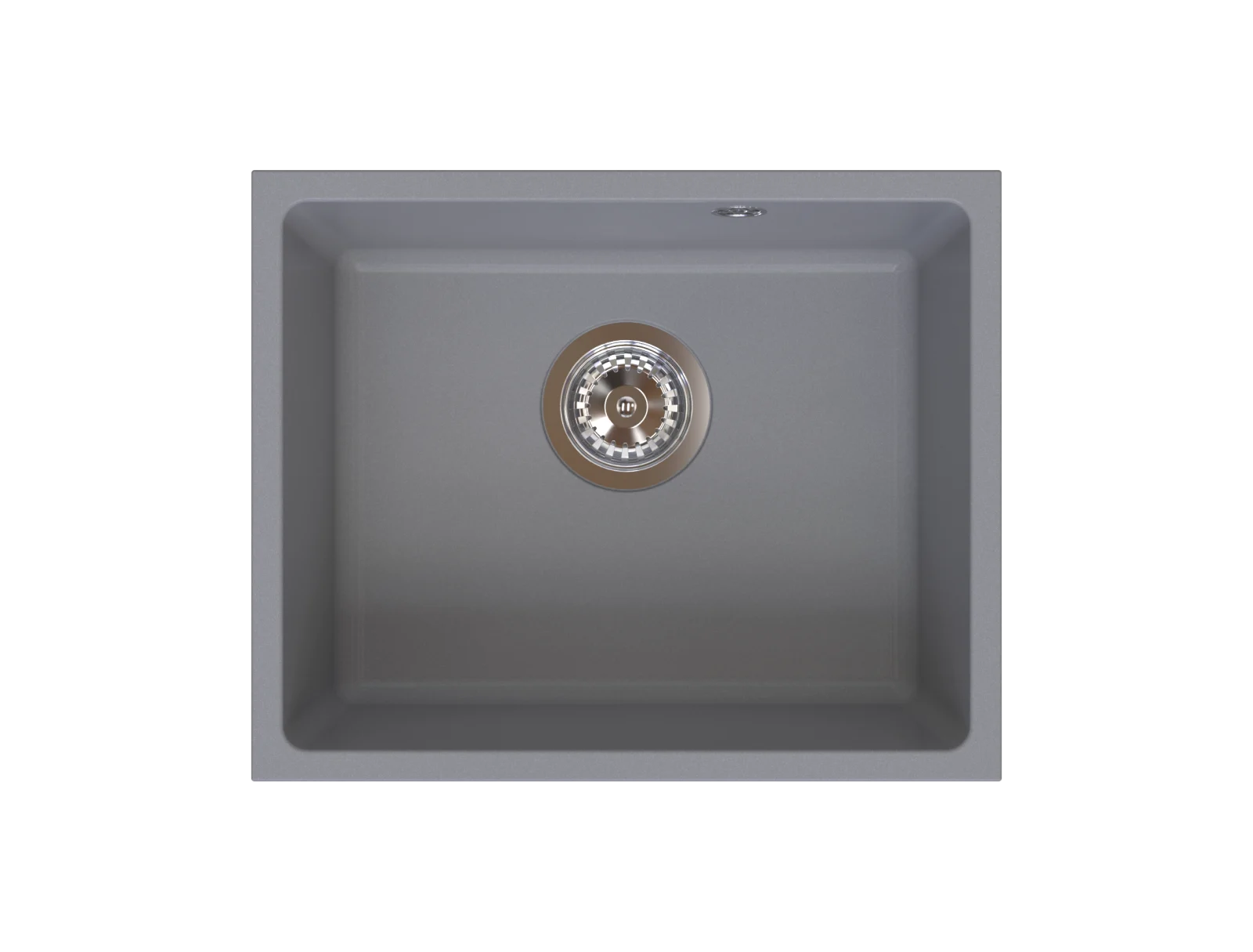 Set Chiuvetă granit, montaj sub blat, o cuvă, 38 × 46 cm FERRO STAMPO Gri, adâncime cuvă 205 mm+Baterie flexibila FERRO gri [1]