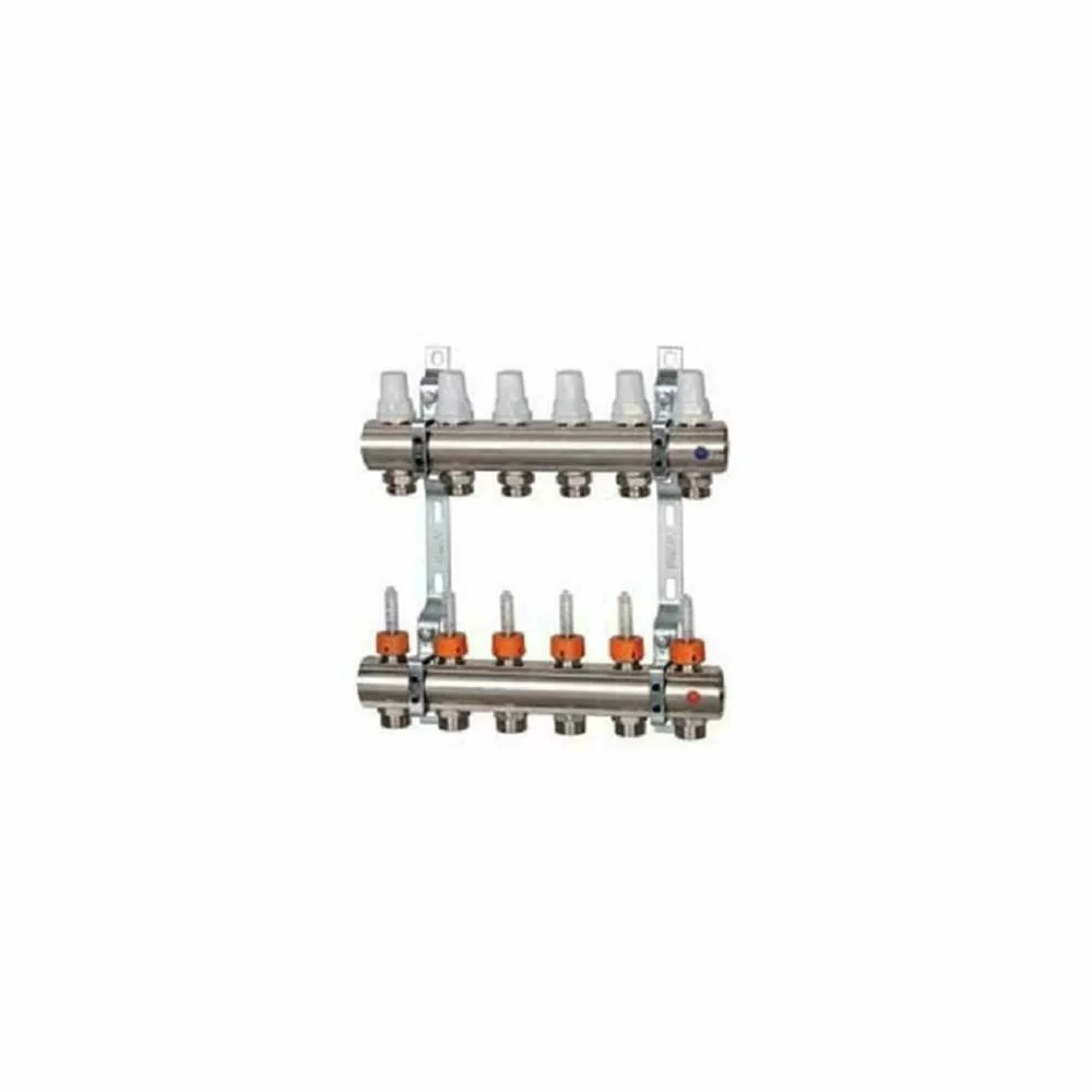 Distribuitoare - Distribuitor/Colector cu debitmetre si robineti termostatici incalzire in pardoseala ICMA K013-5 circuite 1''X3/4''