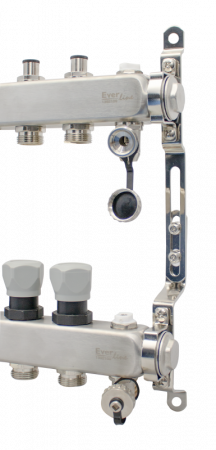 Set distribuitor INOX cu aerisitor manual si robinet de golire 1" - 3 cai [2]