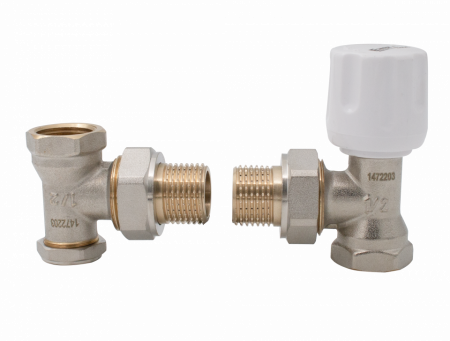 Set robineti radiator tur/retur 1/2"MF [1]