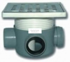 Instalatii apa/gaz/canalizare - Sifon pardoseala H=80 1 iesire fi 50 si 2 intrari fi 50 la 90 dreapta cu garnitura si inaltator inox