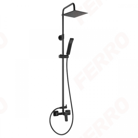 Seturi de Dus - Sistem de dus cu baterie perete dus, gun metal FERRO Vitto Verdeline NP81-BVI7UVL-GM