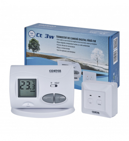 Termostate de Ambient - TERMOSTAT DE AMBIENT NEPROGRAMABIL CU RADIOCOMANDA CONTER CT3W