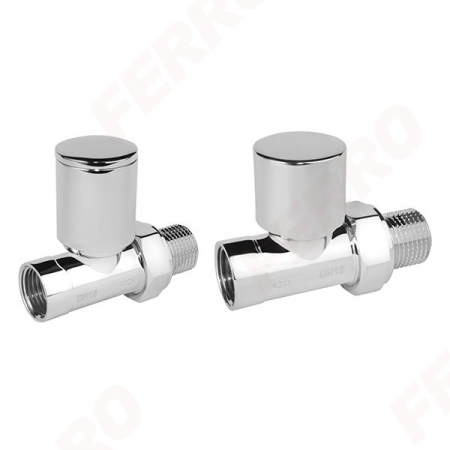 Radiatoare/Calorifere - Set robineti radiator FERRO decorativi tur/retur drepti, crom