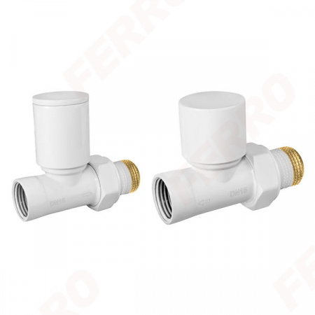Radiatoare/Calorifere - Set robineti radiator FERRO decorativi tur/retur drepti, alb
