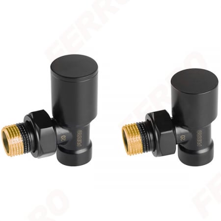 Accesorii radiatoare - Set robineti radiator FERRO decorativi tur/retur coltari, negru