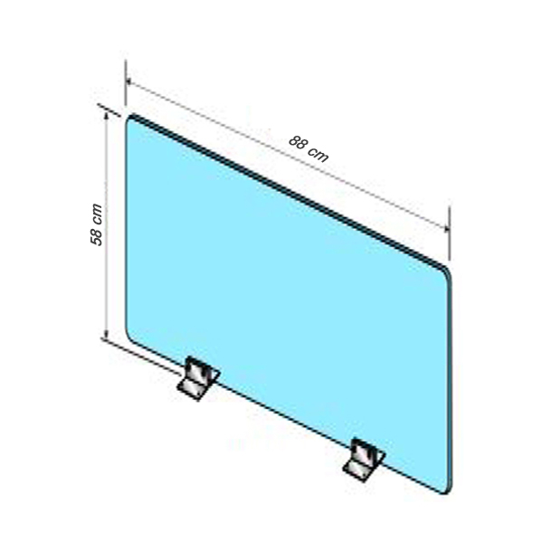 Protective screen with stainless steel foot L 88 x H 58 CM