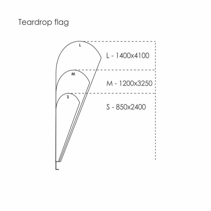 Textile flag - L size (Teardrop) [1]
