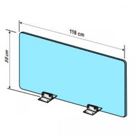Protective screen with stainless steel foot L 118 x H 58 CM [0]