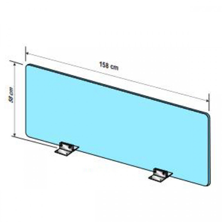 Protective screen with stainless steel foot L 158 x H 58 CM [0]