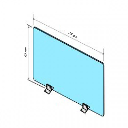 Protective screen with stainless steel foot L 75 x H 60 CM [0]