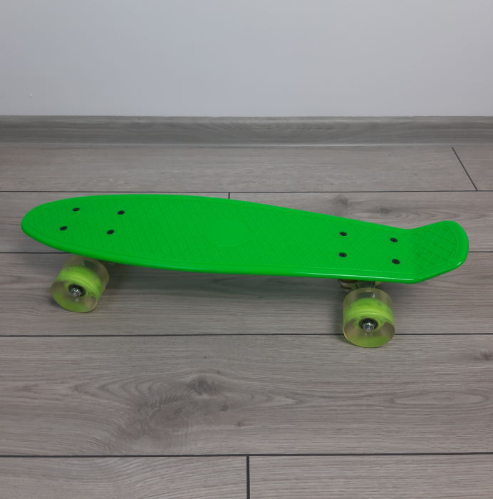 Penny Board cu roti luminoase LED, 55 cm, Verde [3]