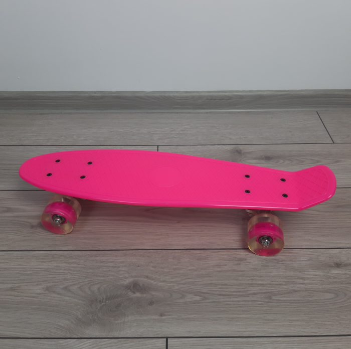 Penny Board cu roti luminoase LED, 55 cm, Roz, Toyska [2]
