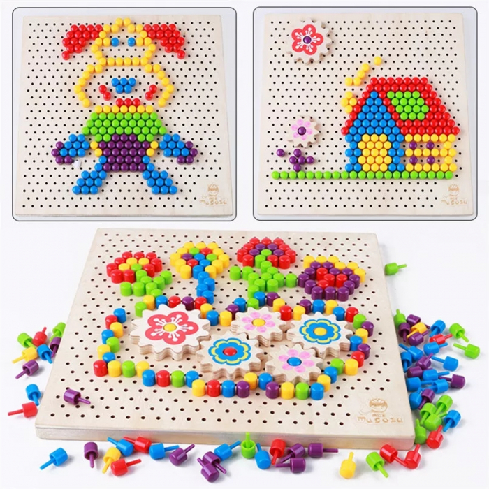 Joc mozaic din lemn Pixel Drawing, 262 piese, multicolor [6]