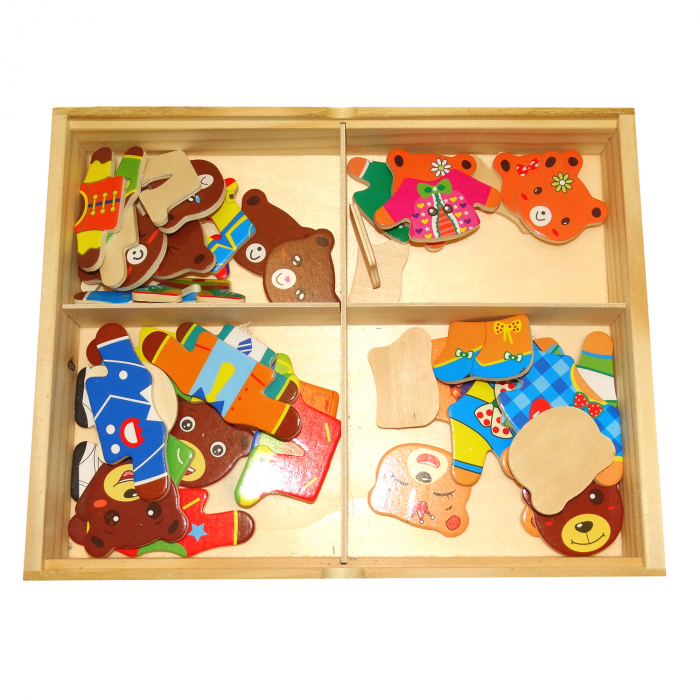 Joc Puzzle din lemn Imbraca Ursuletii, Toyska [3]