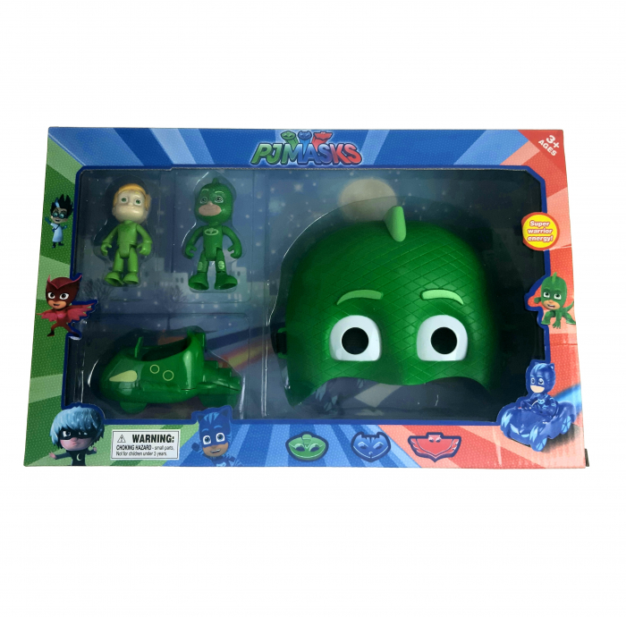 Set Eroi in Pijama figurine, masina si masca, Sopi, Toyska [2]