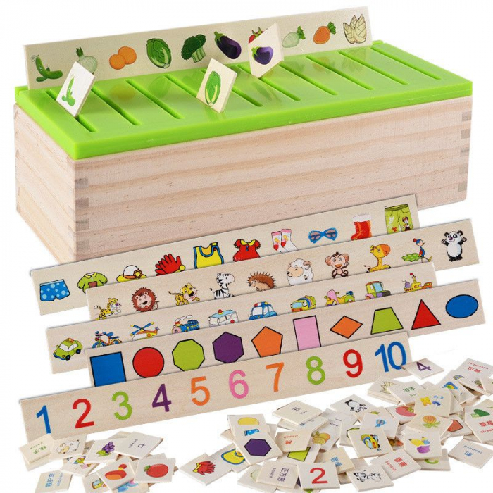 Cutie sortatoare Montessori cu 90 de piese, multicolor [3]