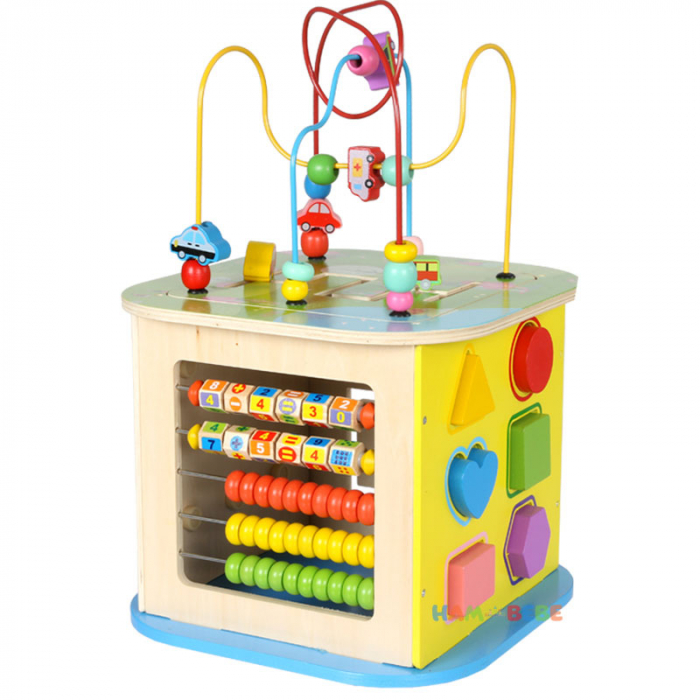 Cub educativ Montessori 6 in 1 Beilaluna Treasure , lemn [5]