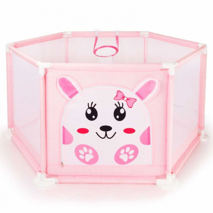 Tarc de joaca pentru bebelusi, 50 bile, 125x55 cm, Roz [2]