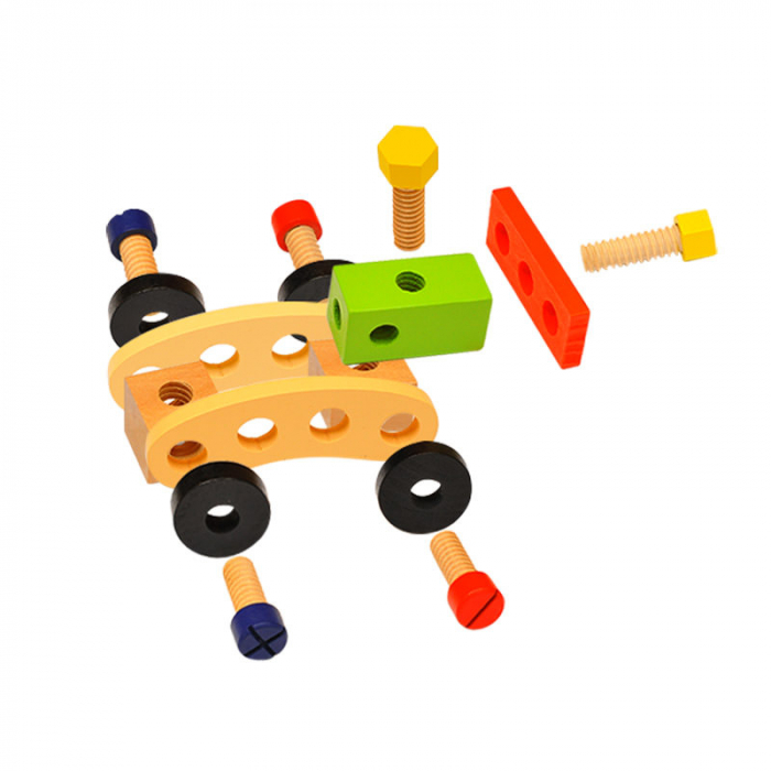 Trusa de scule din lemn Montessori, 35 piese, multicolor [3]