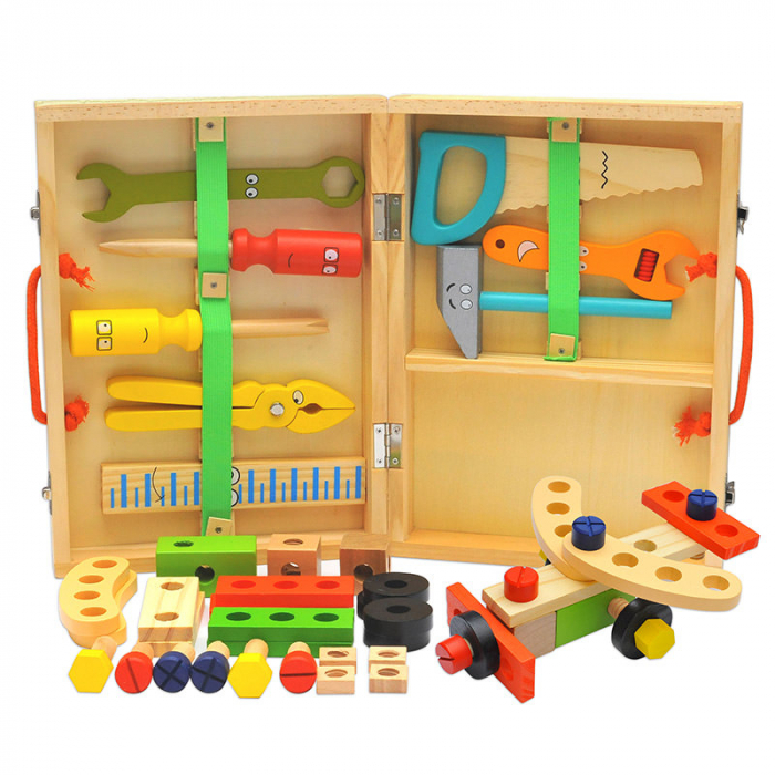 Trusa de scule din lemn Montessori, 35 piese, multicolor [4]
