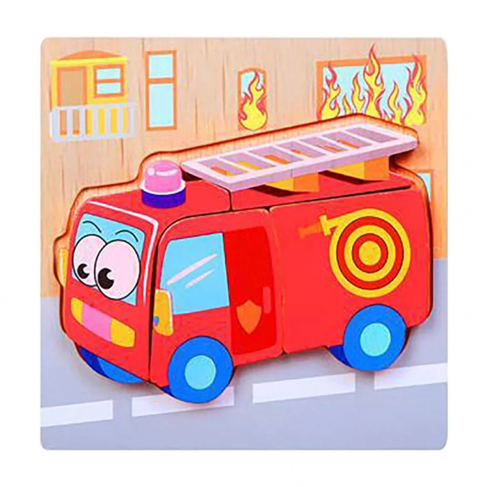 Set 4 Puzzle Incastru din lemn 3D, model I [5]