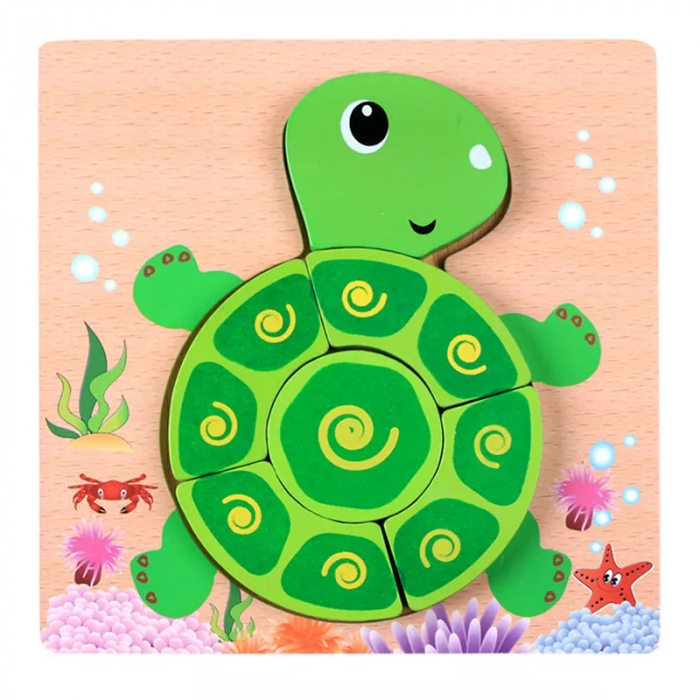 Set 4 Puzzle Incastru din lemn 3D, model G [2]