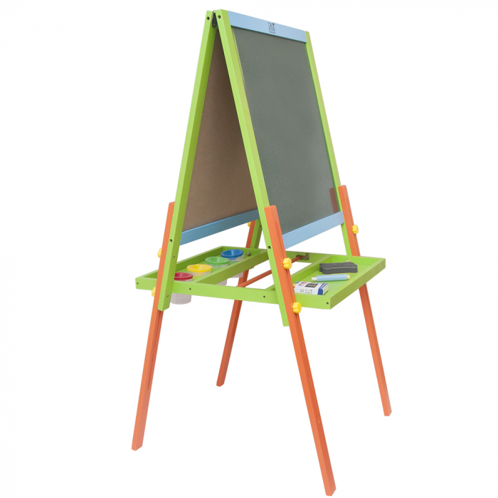 Tabla educativa reglabila din lemn, 3 in 1 sevalet, 130x57 cm [6]