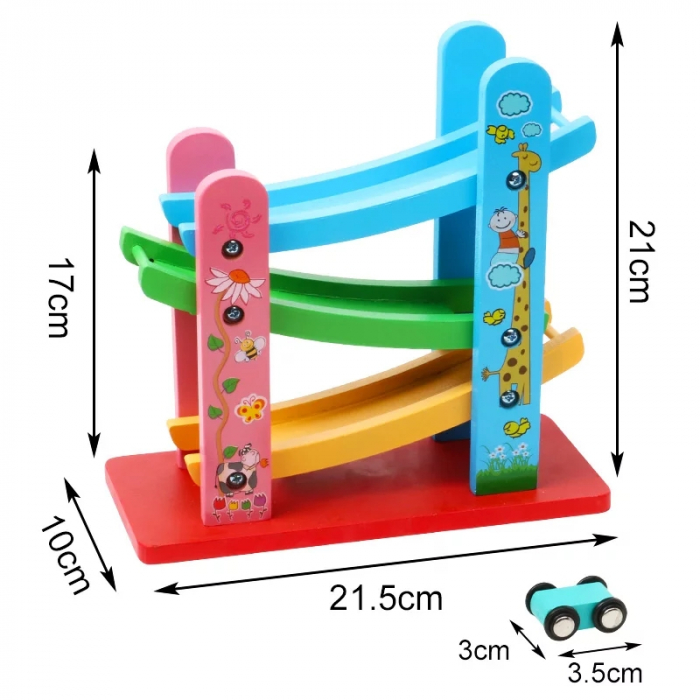Jucarie lemn Pista de Raliu cu 3 etaje si masinute Mini [5]