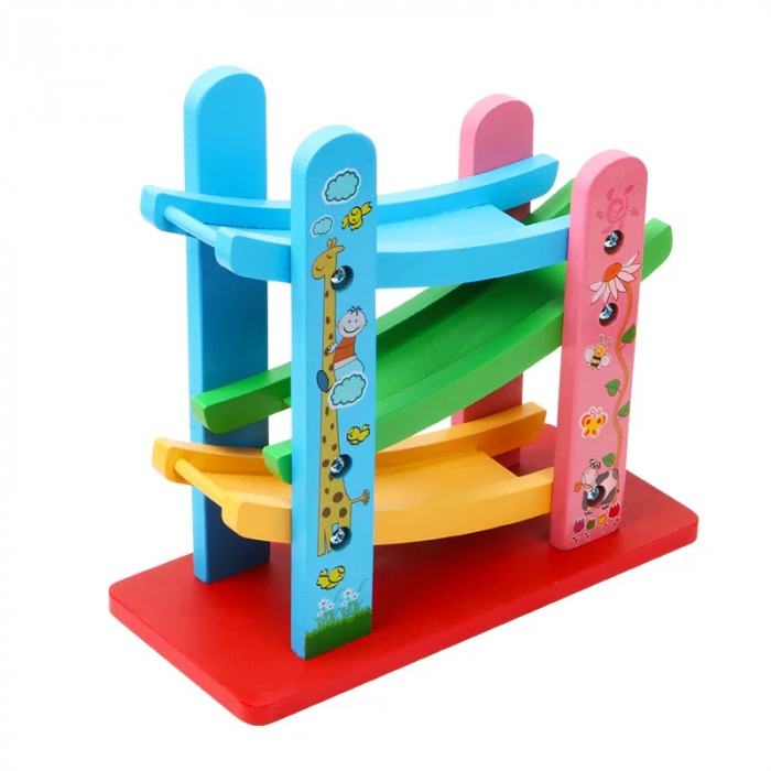 Jucarie lemn Pista de Raliu cu 3 etaje si masinute Mini [3]