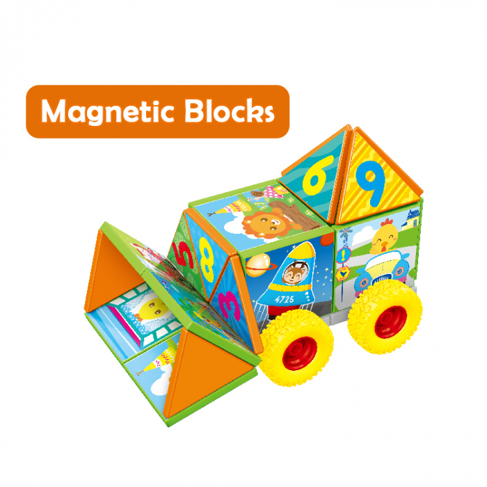Joc constructiI magnetice si puzzle Magnetic Cubes, 40 piese, multicolor [2]