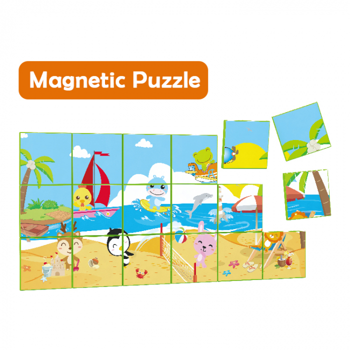 Joc constructiI magnetice si puzzle Magnetic Cubes, 40 piese, multicolor [5]