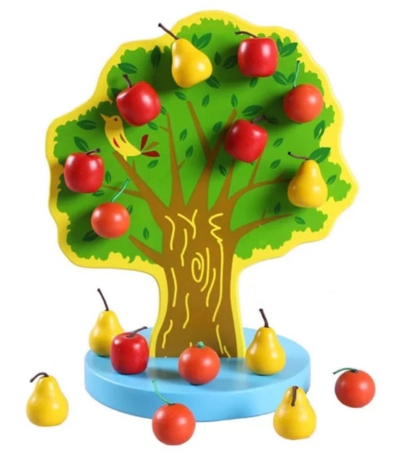 Joc Montessori de indemanare Copacul cu fructe magnetice, multicolor [1]