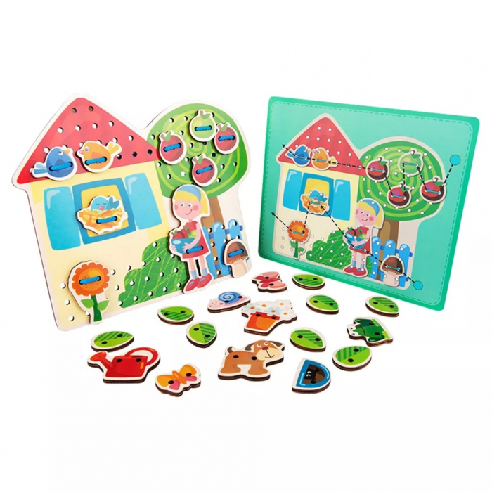 Joc Montessori de snuruit si insirat Casuta cu Copac, 26 piese [5]