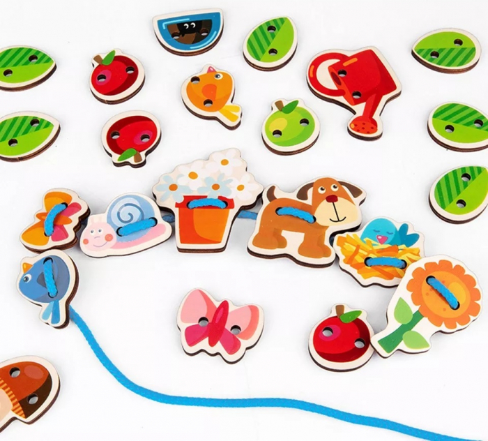 Joc Montessori de snuruit si insirat Casuta cu Copac, 26 piese [3]