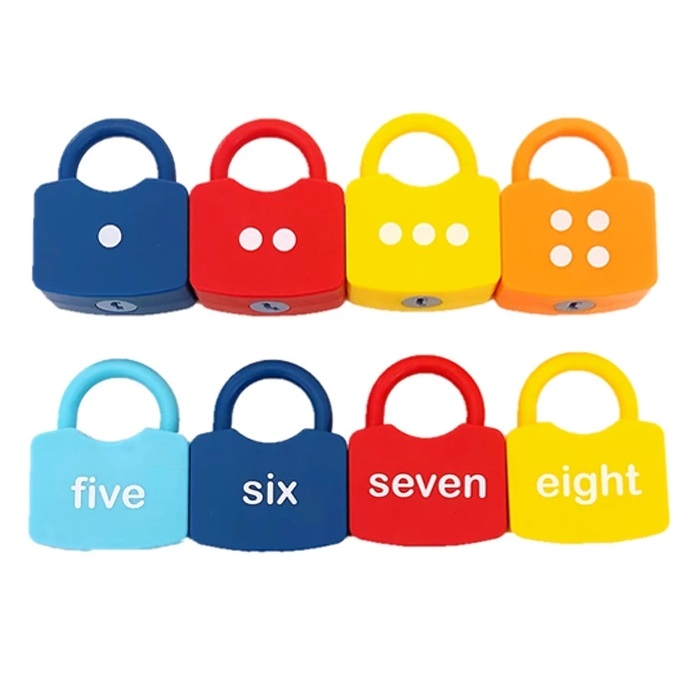 Joc Montessori Cifre cu Incuietori, 20 piese, multicolor [2]