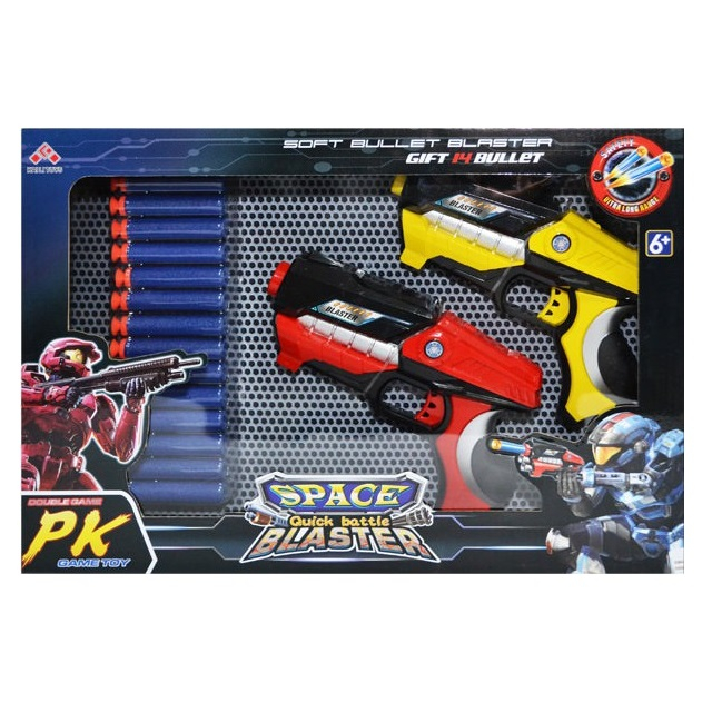 Set 2 Pistoale Space Blaster, gloante cu ventuze din spuma, multicolor [3]