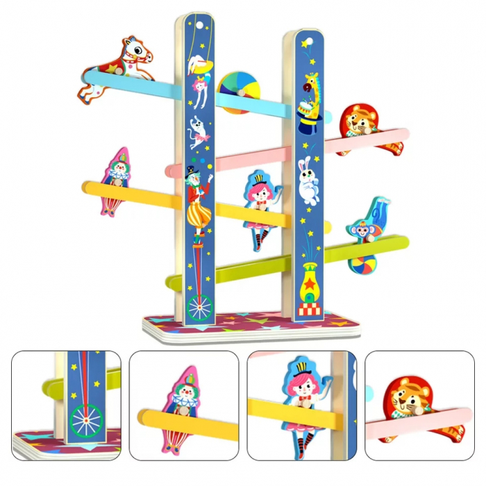 Cascada Acrobatilor Jucarie din lemn, Pista cu etaje, multicolor [3]