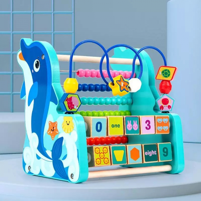 Numaratoare din lemn Delfin 3 in 1, multicolor [5]
