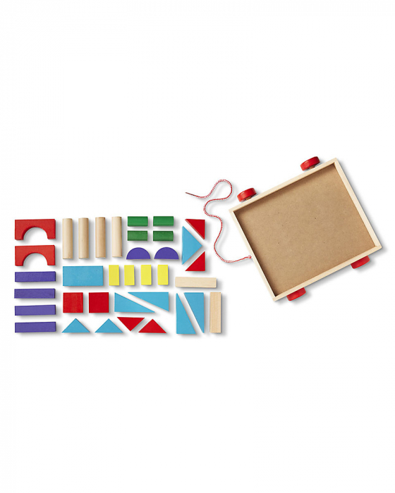 Carucior de tras cu cuburi constructie, Melissa&Doug, 36 cuburi [3]