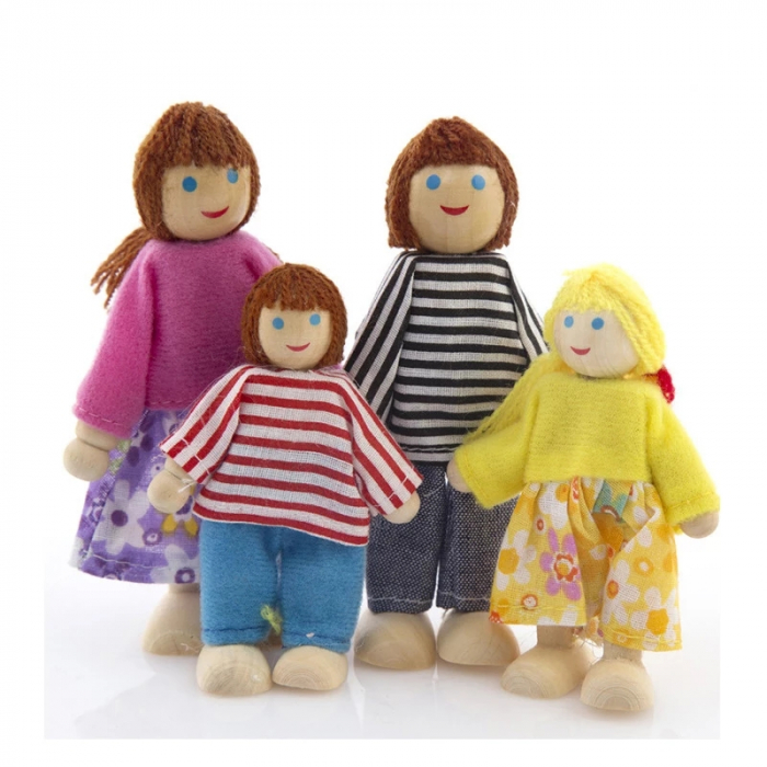 Set 6 papusi din lemn, Familia Puppet, multicolor [5]