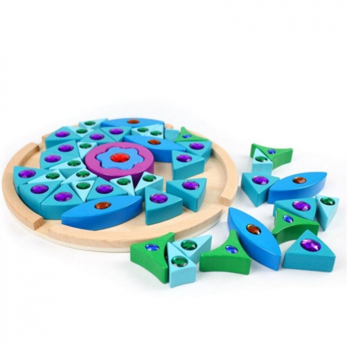 Joc Puzzle Creativ din lemn Mandala, multicolor [3]