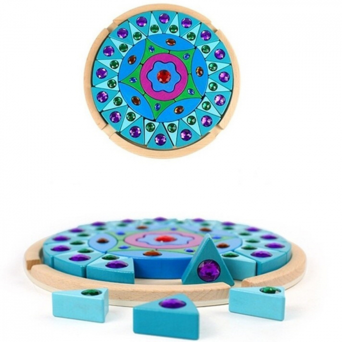 Joc Puzzle Creativ din lemn Mandala, multicolor [2]