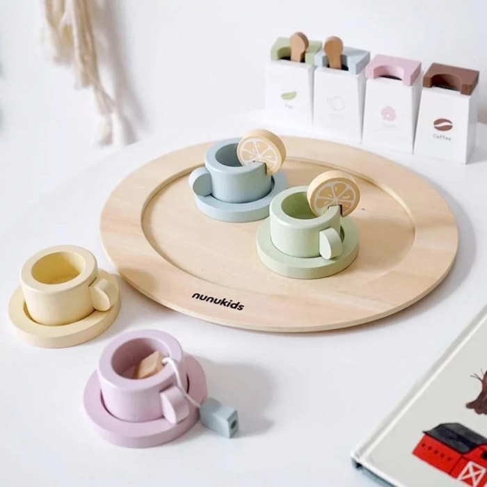 Set de Ceai din lemn, 21 piese, multicolor [2]