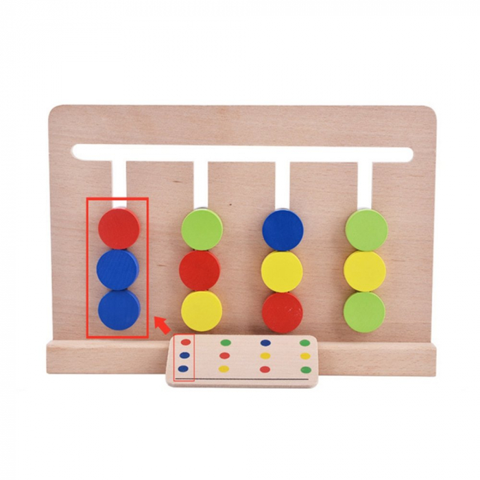 Joc lemn Montessori labirint cu asociere de culori, multicolor [2]
