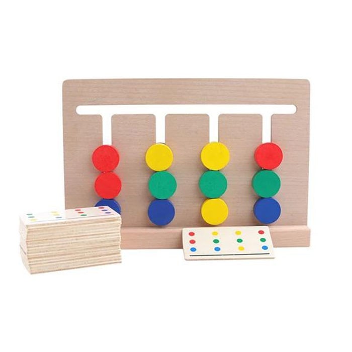 Joc lemn Montessori labirint cu asociere de culori, multicolor [1]