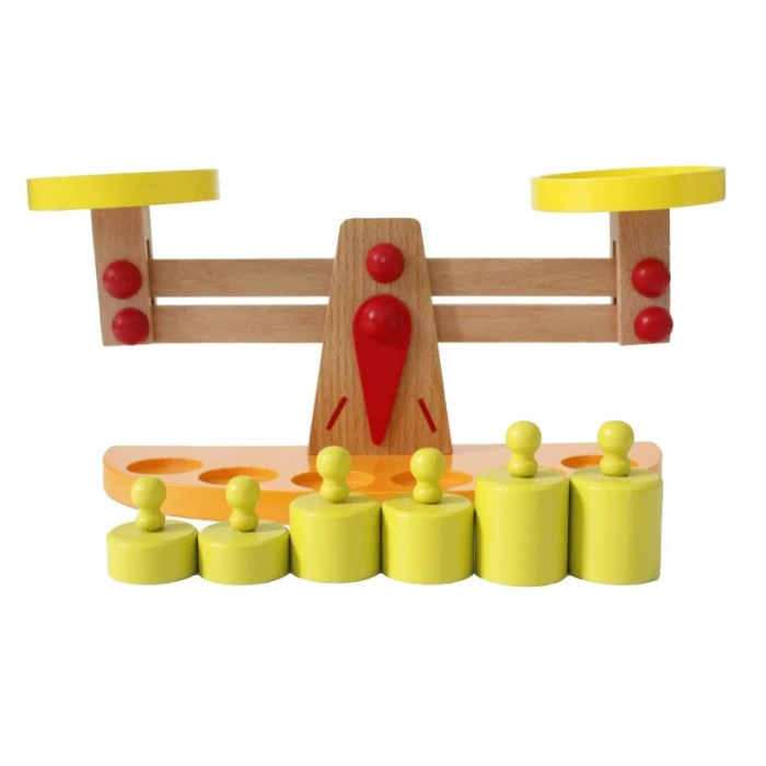 Jucarie Montessori Balanta din lemn, multicolor [2]