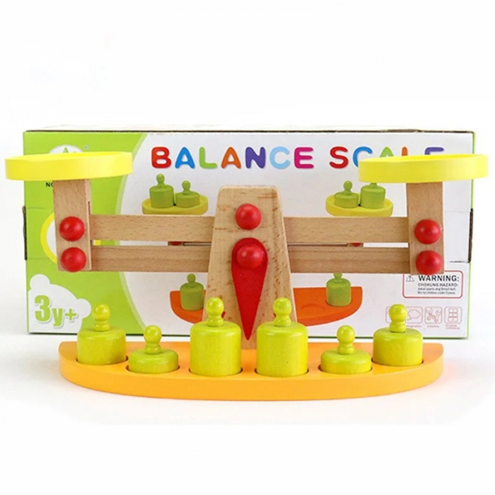 Jucarie Montessori Balanta din lemn, multicolor [3]