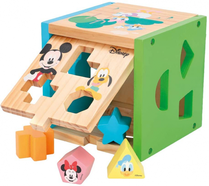 Cub educativ cu Sortator forme si Imprimeu Disney, 13 forme, multicolor [2]